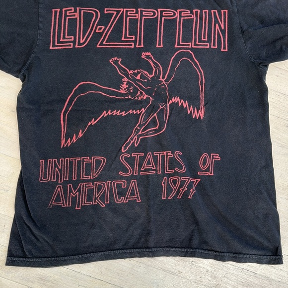 Vintage Unisex Led Zeppelin T-Shirt black with red print size US M - Picture 4 of 6